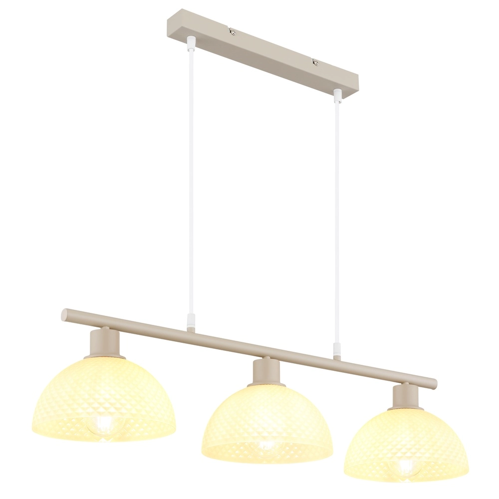 3-light pendant lamp Selma sand brown