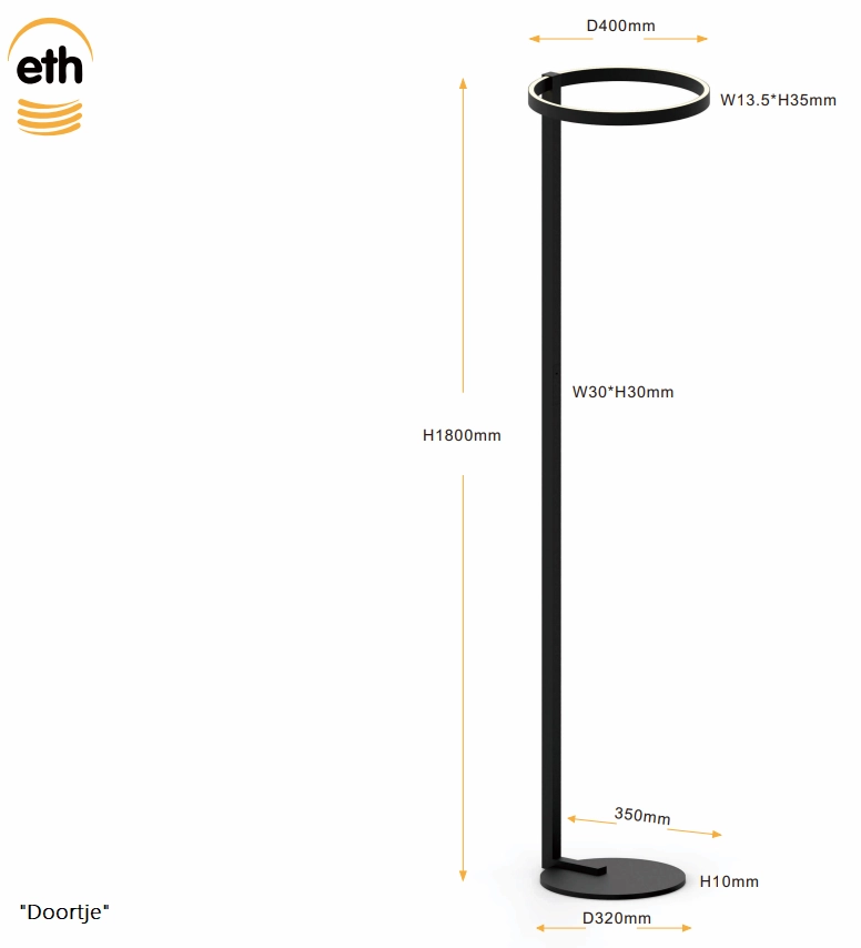 Modern floor lamp Joyce Ø 40cm ETH 8720195310334