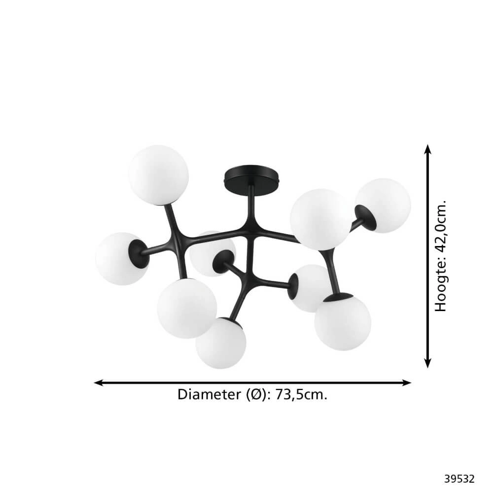 Designer ceiling lamp Maragall 9-light black Stars of Light 9002759395322
