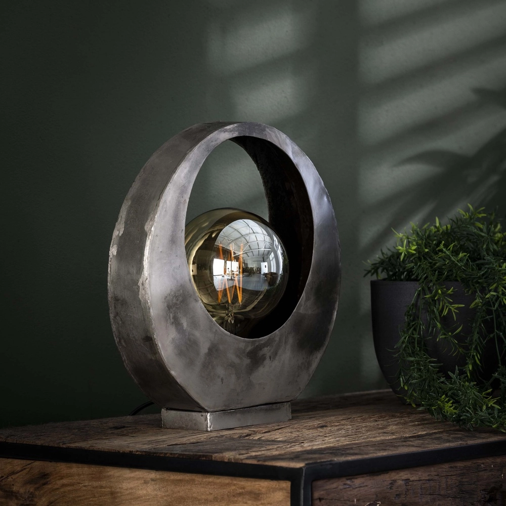 Industrial table lamp Full Ø 30cm - old silver Lyora 8716803511798