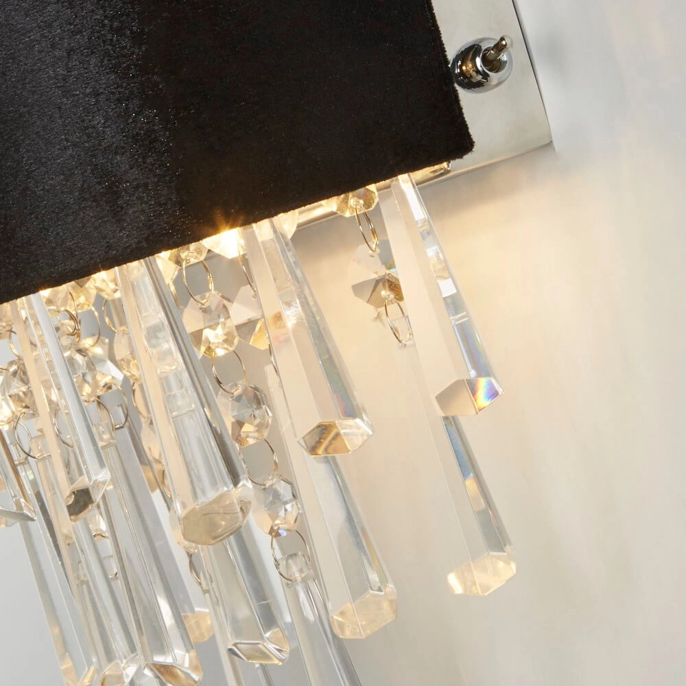 Wall lamp Glamour black with chrome Searchlight 5053423244129