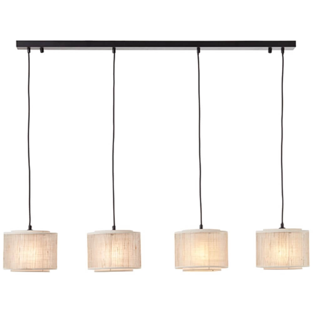 Hanging lamp Odar 4-light black with sand color
