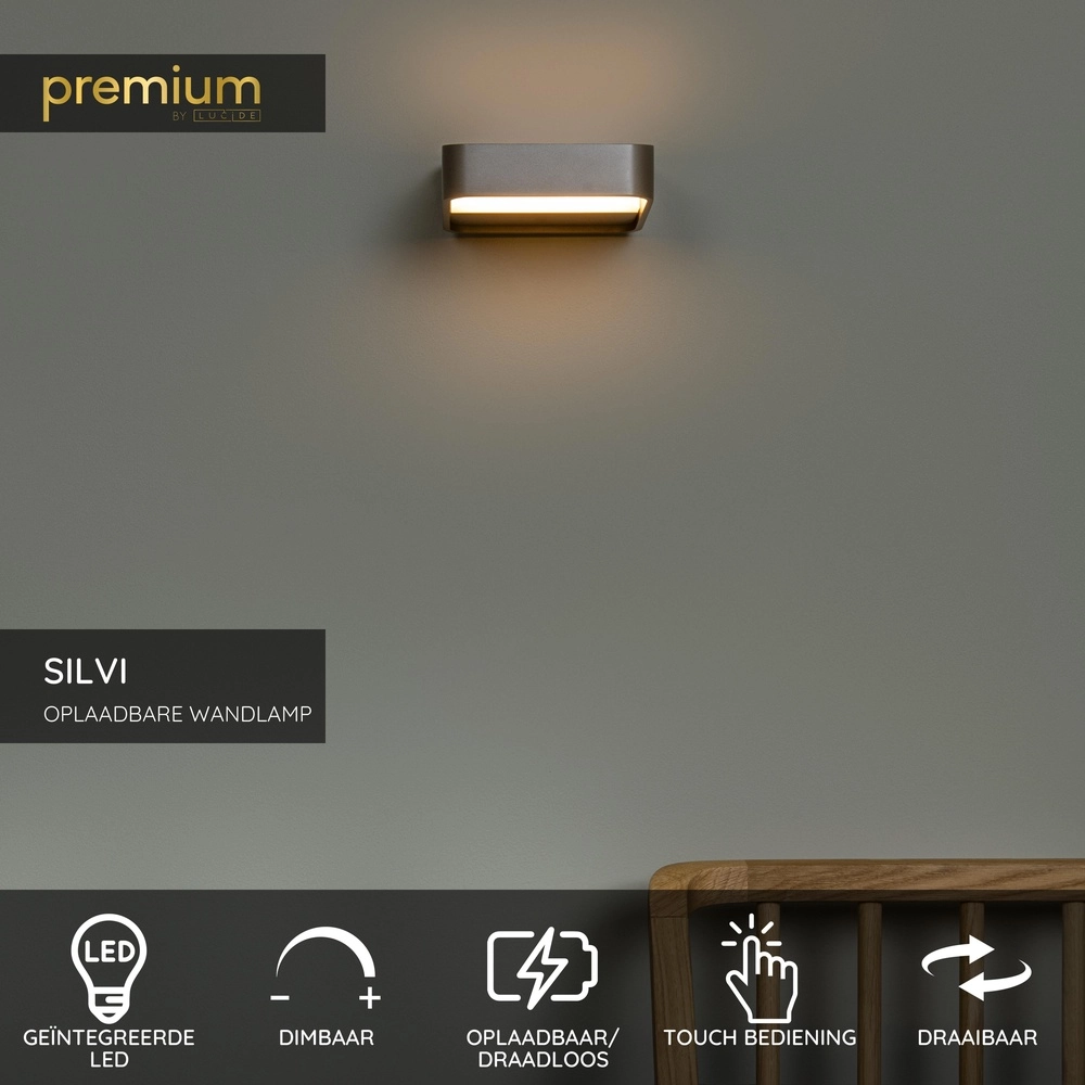 Led wall lamp Silvi Champagne Premium by Lucide 5411212234421