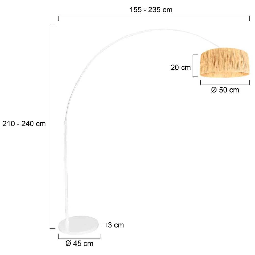 Arc lamp Sparkled Light white with straw shade Steinhauer 8712746172843