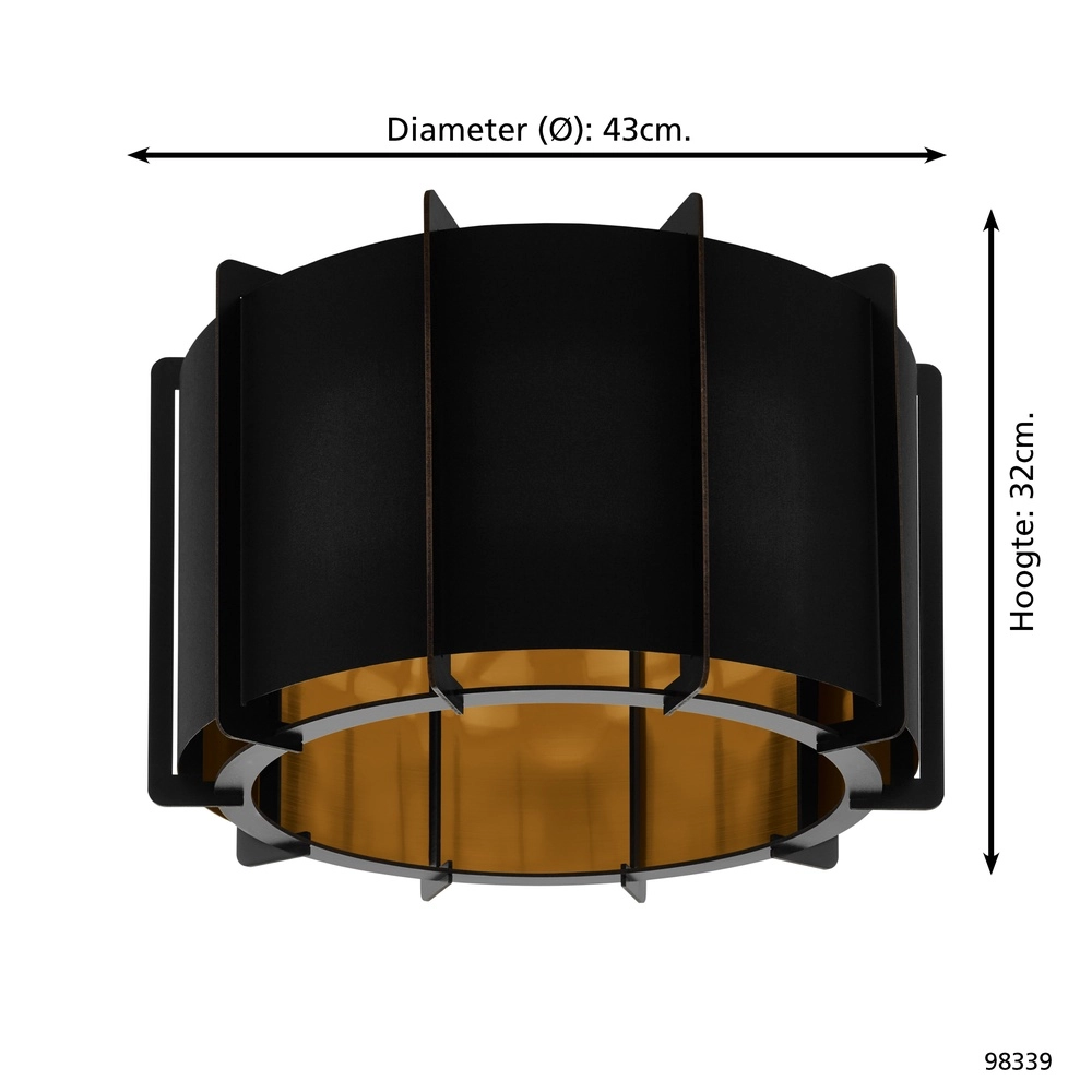 Ceiling lamp Pineta Black Eglo 9002759983390