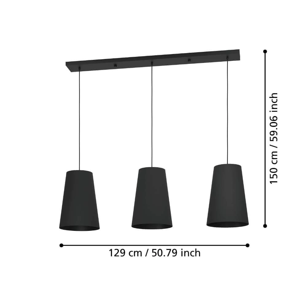 Dining room hanging lamp Petrosa with black hood Stars of Light 9008606238125