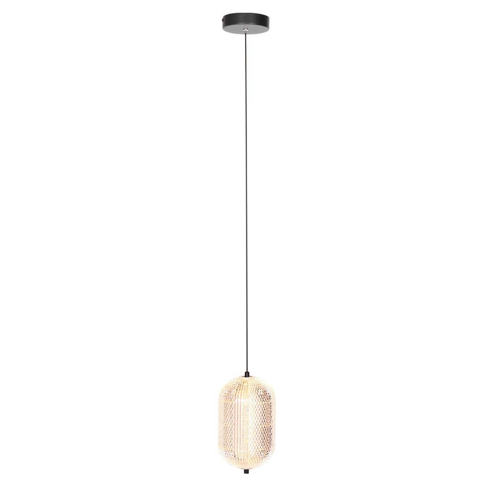 Pendant lamp Geripu black with amber glass Steinhauer 8712746173772