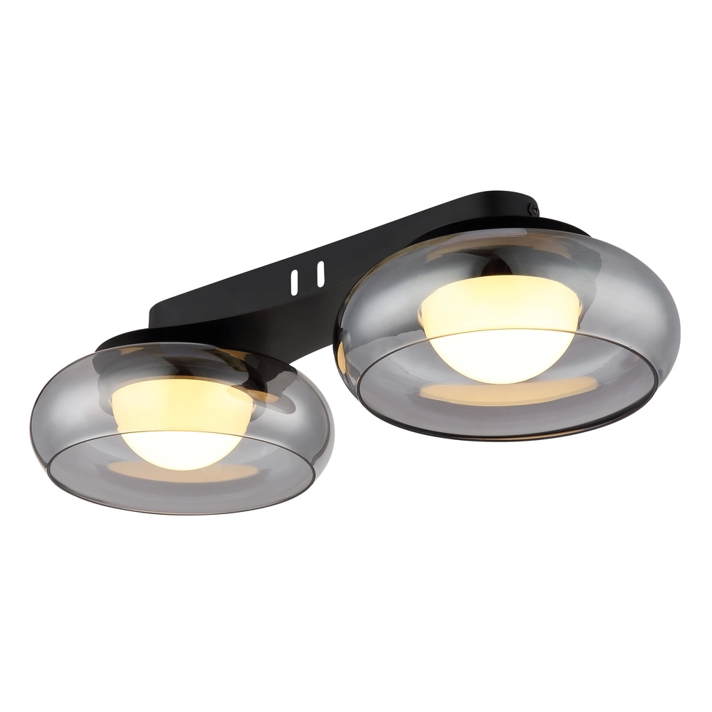 Design ceiling lamp Carlene 2-light black Globo 9007371569175