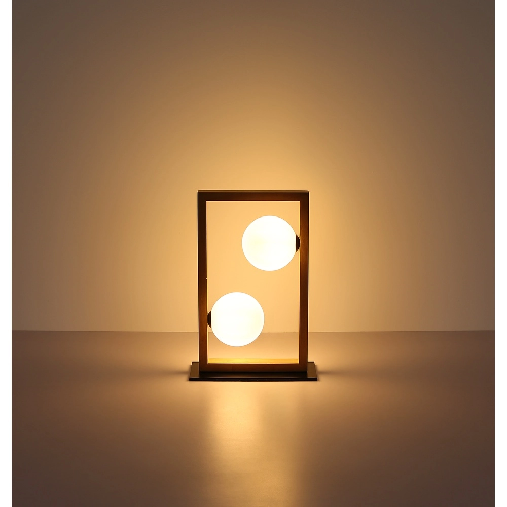 Modern table lamp Nanda black with wood Globo 9007371510948