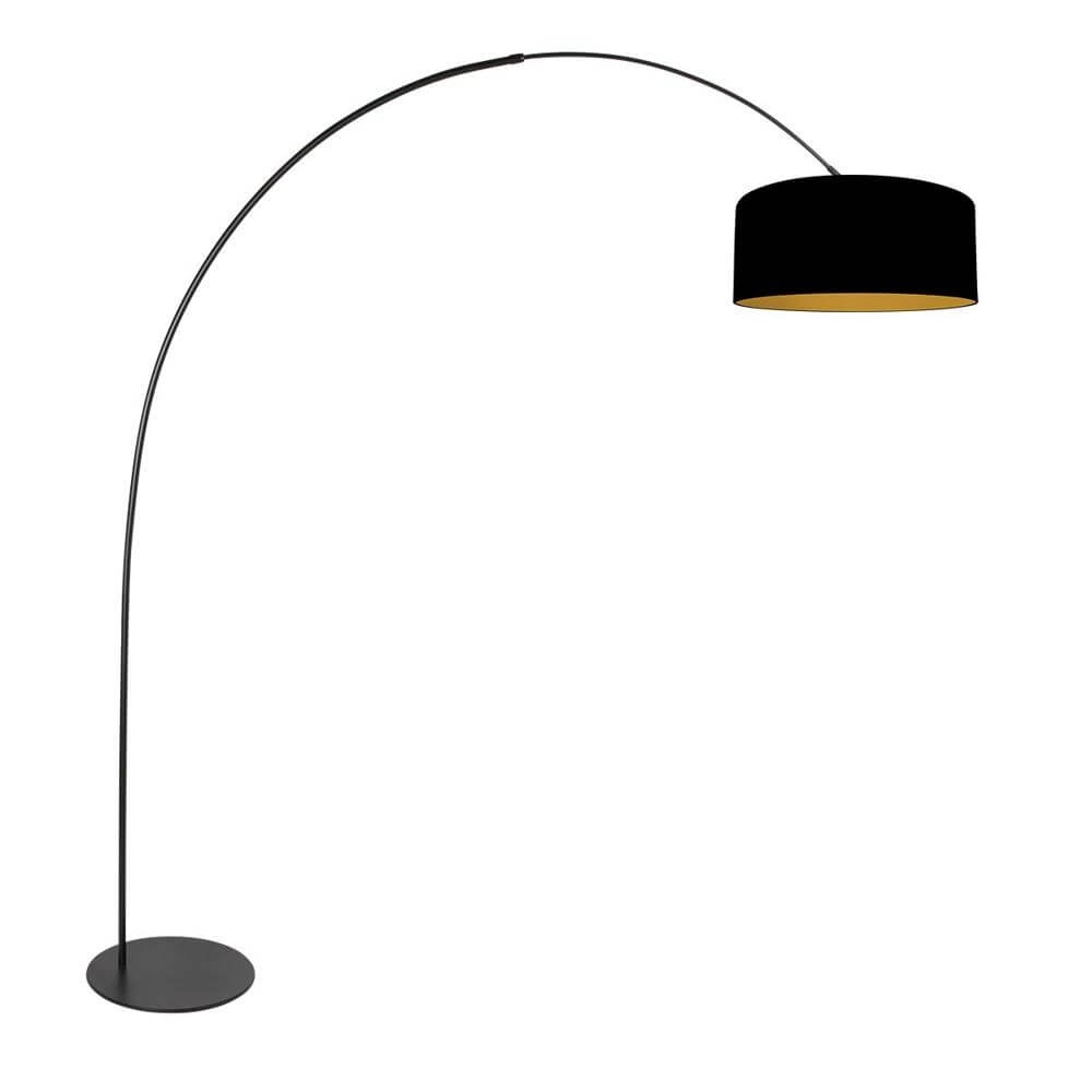 Floor lamp Curve black with gold inside Ø 50cm