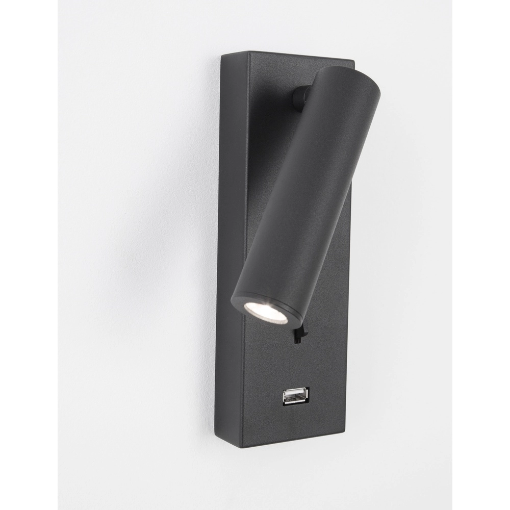 Bedside lamp Fuse Black with USB