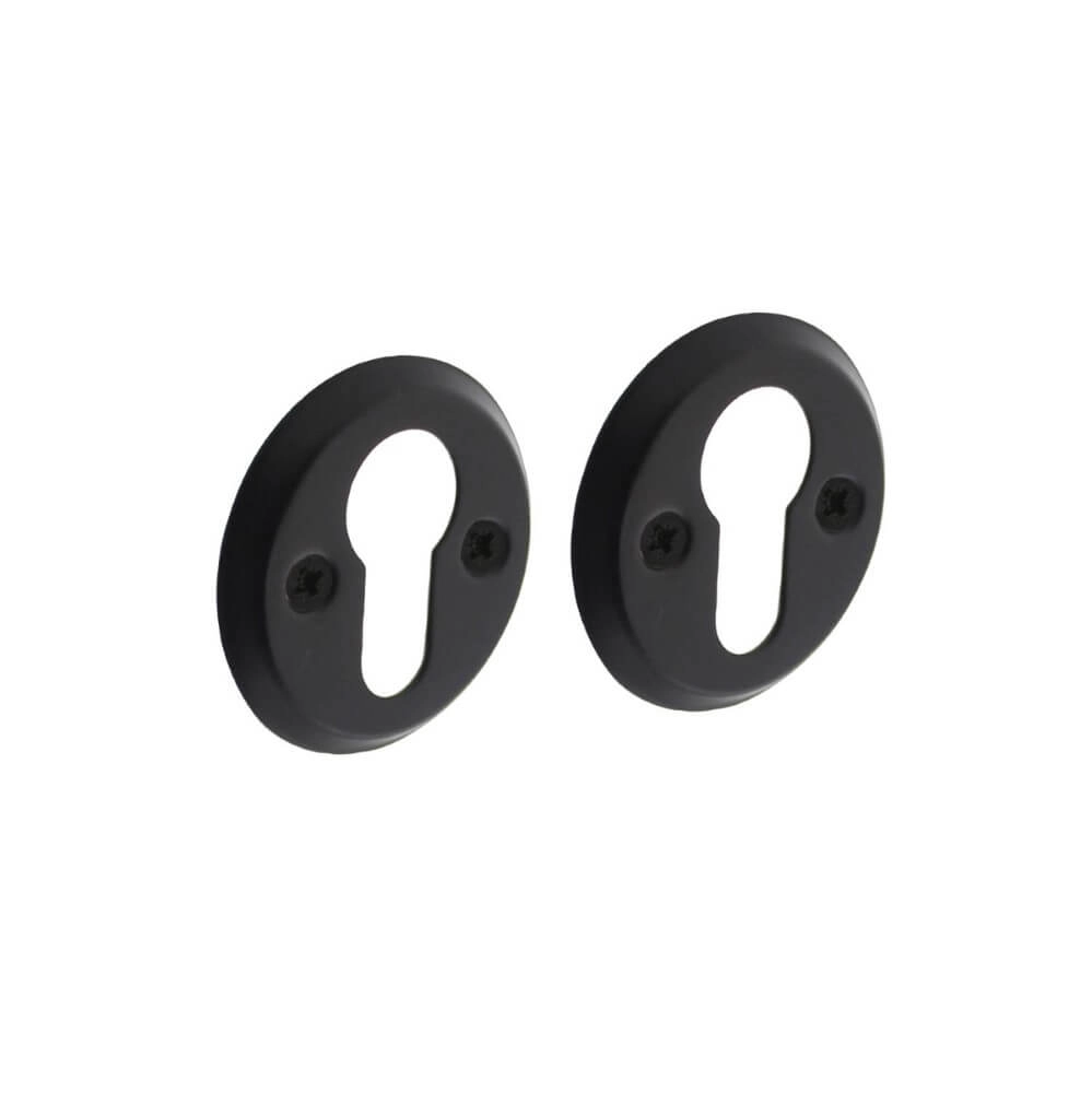 Set of 2 Cylinder Rosettes Tira Round Black Screw
