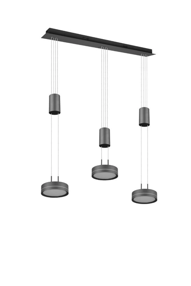 Hanging lamp Franklin 3-light black Trio 4017807510089