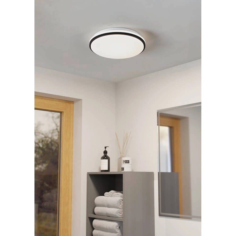 Ceiling lamp Margidore black with white Ø 34cm Eglo 9008606313198