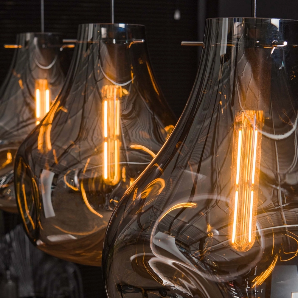 Smoke Glass Pendant Light Dent 3-light Lyora 8716803511620