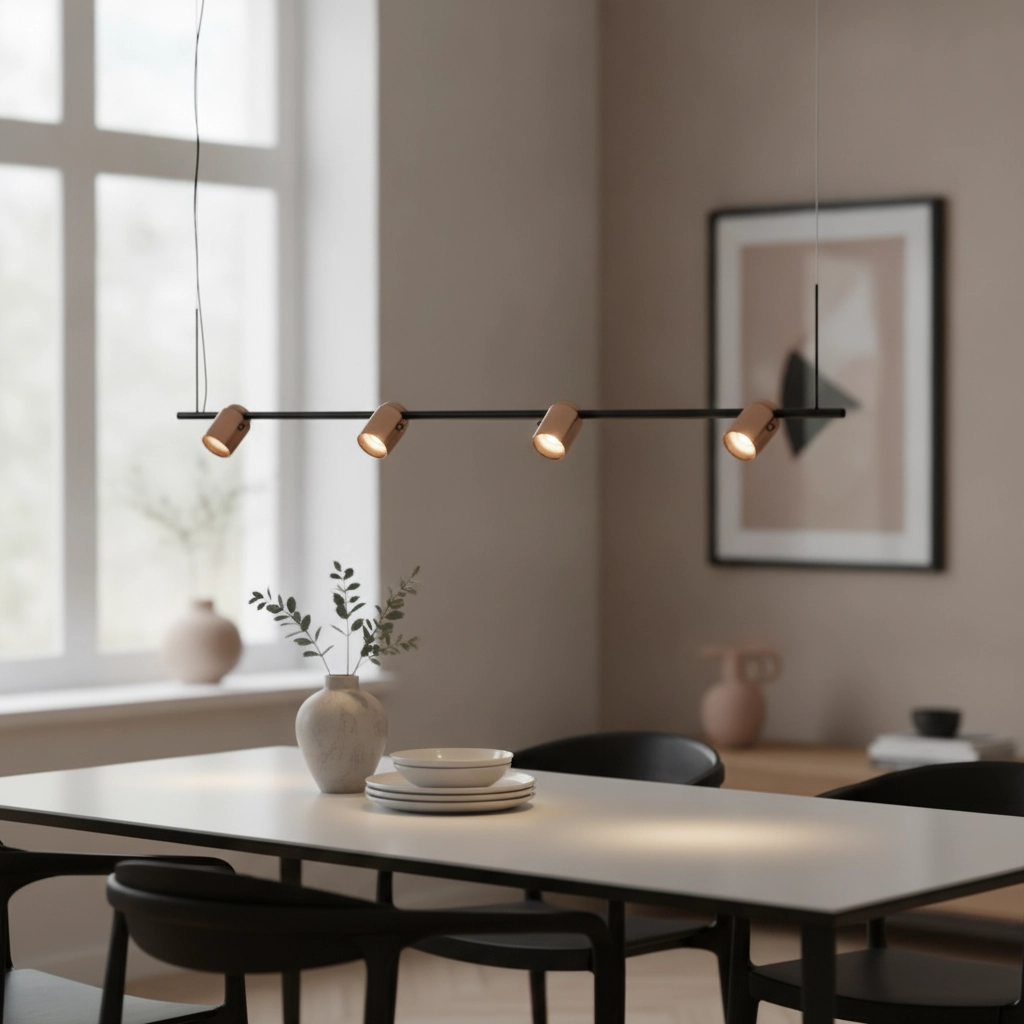 Pendant lamp Sirmos black with mocha brown