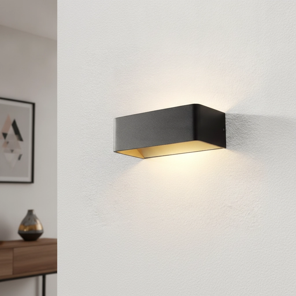 Design wall lamp Mainz rectangle black gold