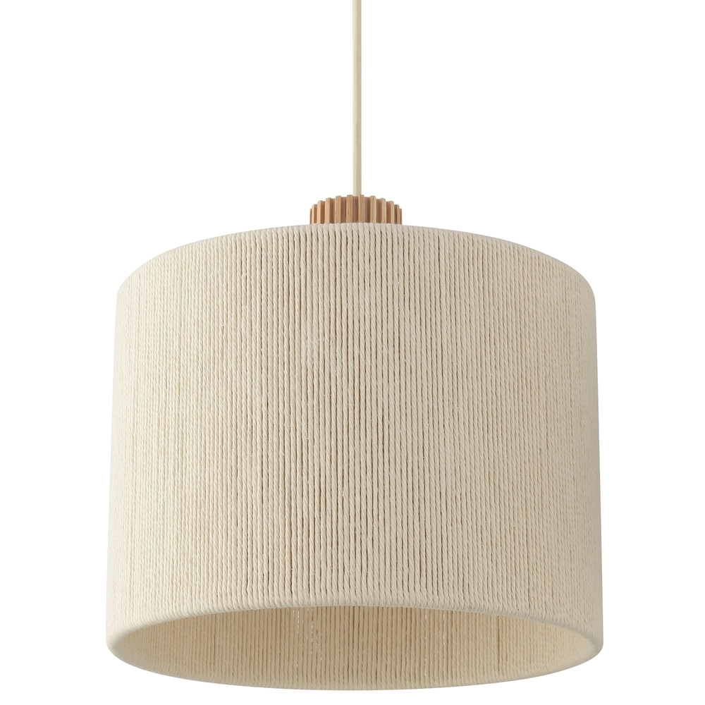 Beige pendant lamp Arlo with wood japandi 3-lights