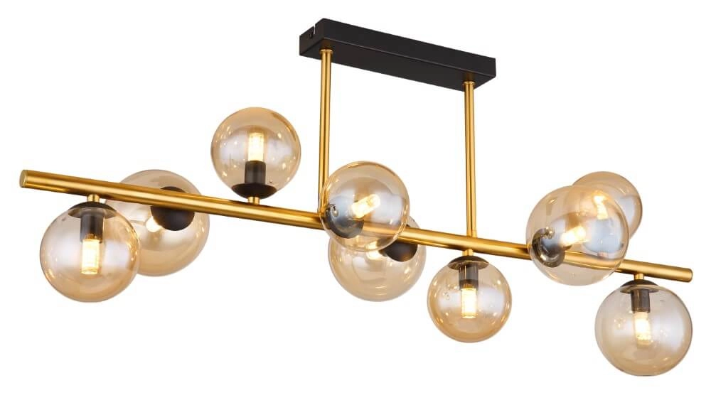 Ceiling light Riha 9-light black with gold