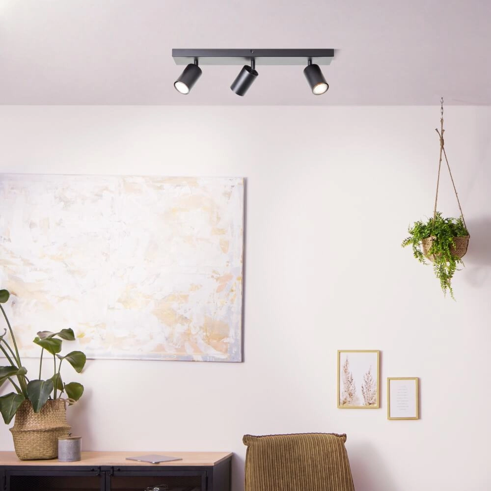 Black ceiling spotlight Jello 3-light Brilliant 4004353409387