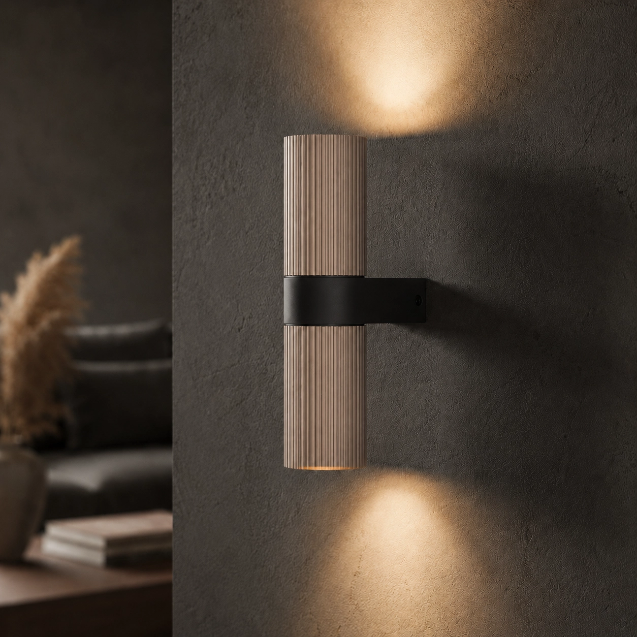 Wall spot ribs Linea Champagne with black