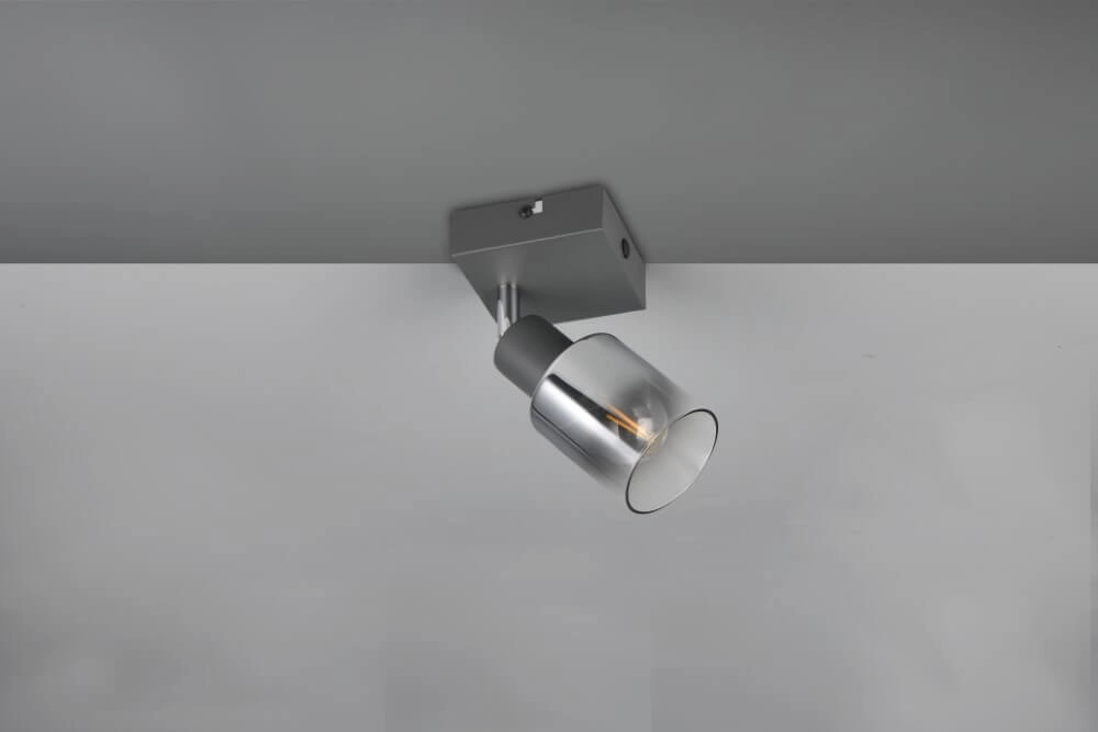 Black wall light Cadiz with smoke glass Trio 4017807615753