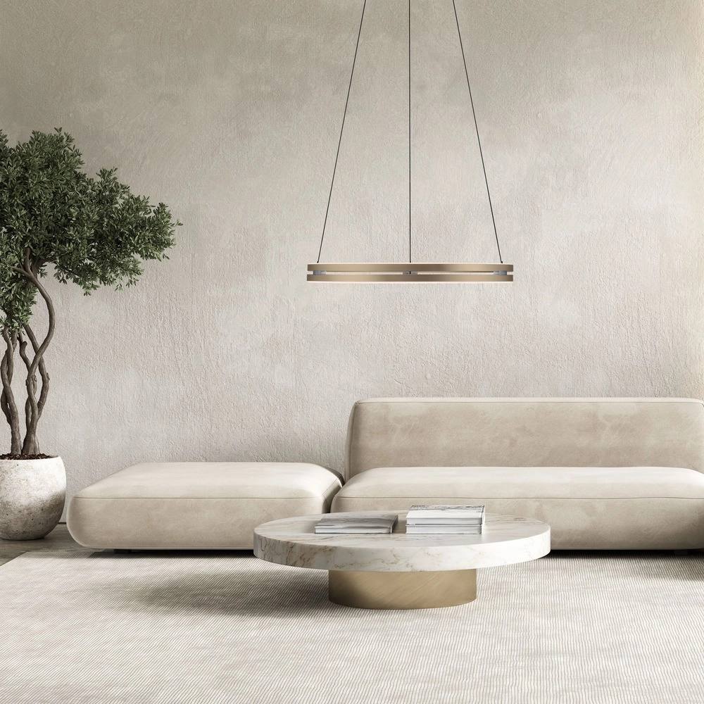 Office pendant lamp Pure E-Loop bronce - Ø 70cm Paul Neuhaus 4012248398364