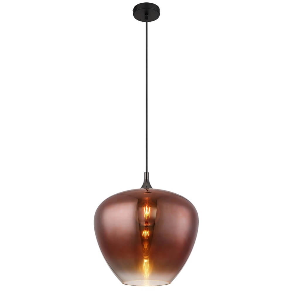 Black pendant lamp Maxy with red glass Ø 40cm