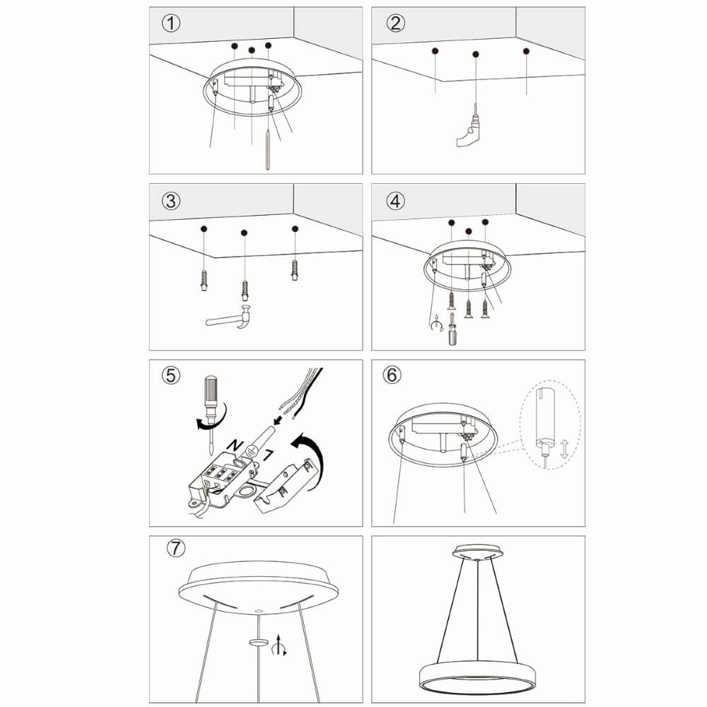 LED hanging lamp Ringlede Ø 48cm Steinhauer 8712746132847