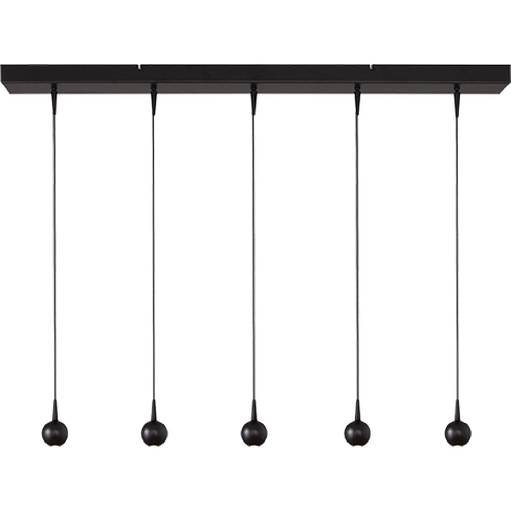 5-light pendant lamp Talana black Ø 6cm DTW