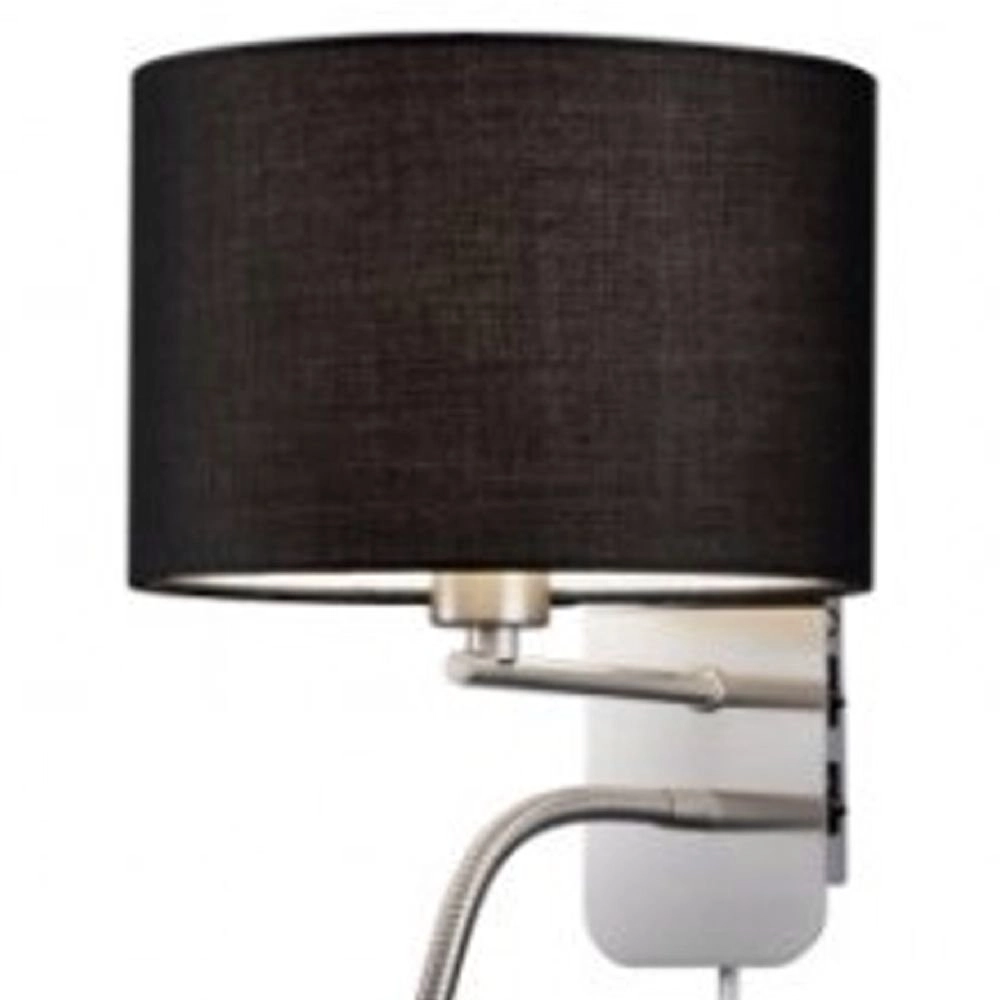 Wall lamp Series 2711 with reading lamp and black shade Trio 4017807247268