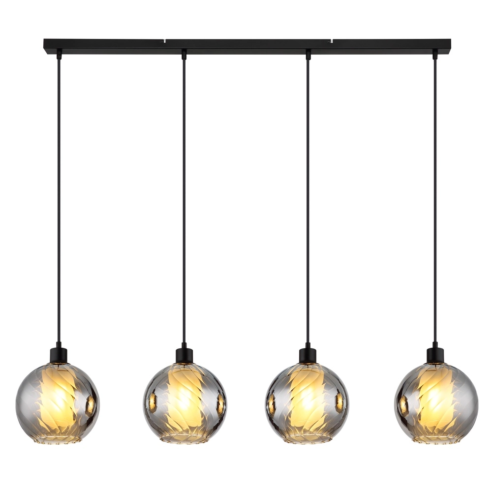 Design pendant lamp Ulf 4-light black Globo 9007371522712