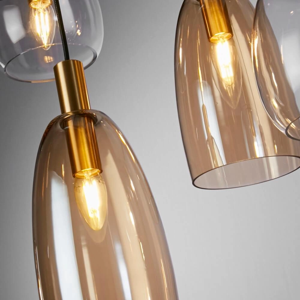 8-light pendant lamp Divine Multiple colors of glass Searchlight 5053423250663