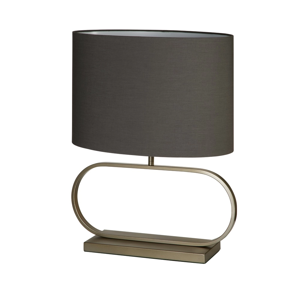 Table lamp Sleek bronze with gray cap