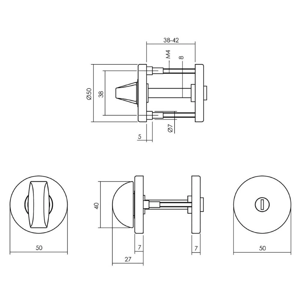 Toilet closure Tira round aluminium Intersteel 8714186004920