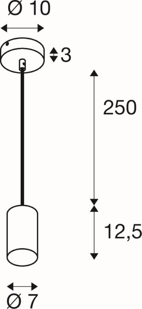Pendant Pendant Lamp Asto Tube black 1x GU10 SLV 4024163266093