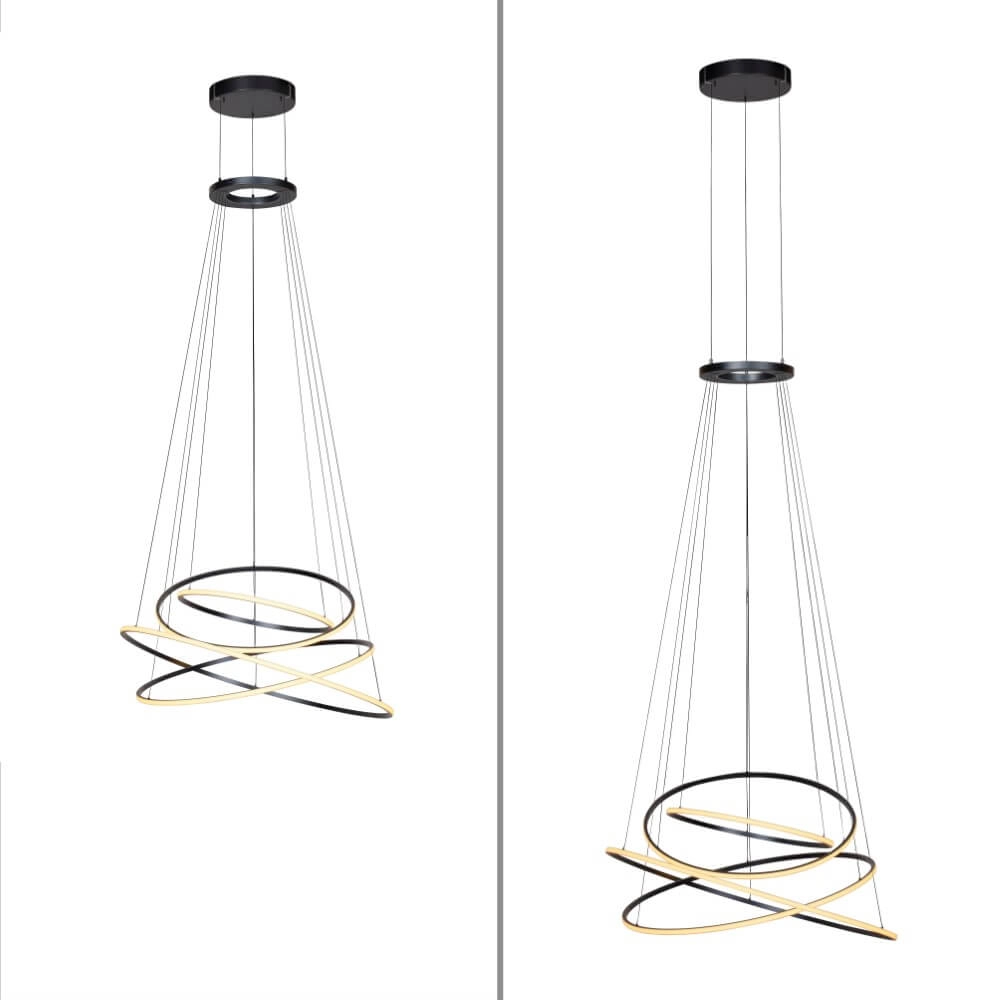 Design hanging lamp Pure E-Flying Rings gray Paul Neuhaus 4012248384466