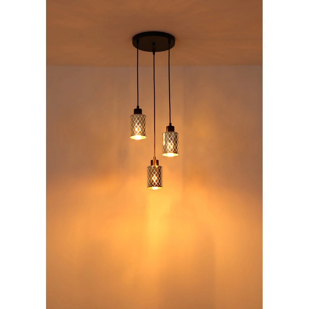 Design pendant lamp Alonso 3-light black round Globo 9007371578252