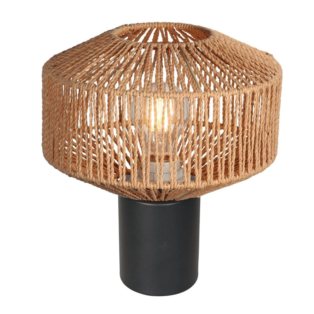 Table lamp Ropex with rattan shade Ø23cm Steinhauer 8712746182941