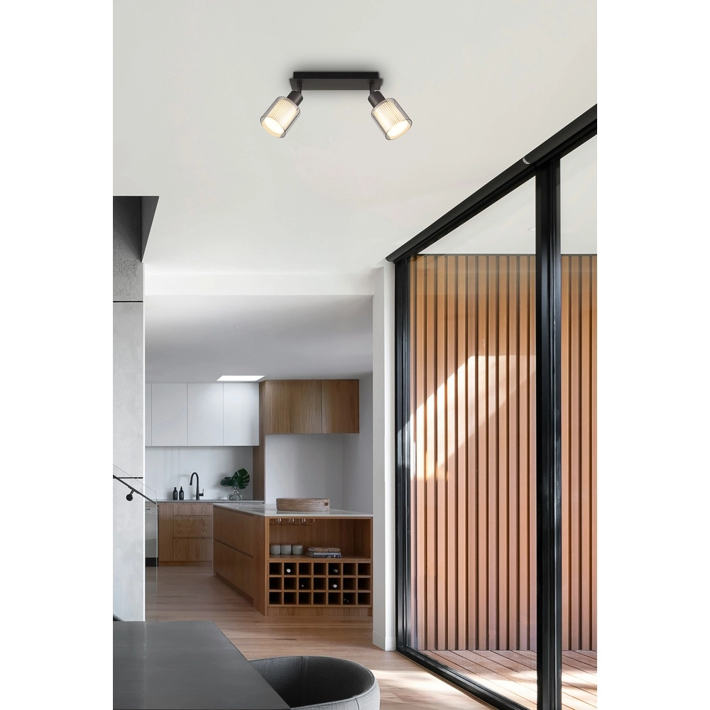 Design ceiling lamp Villegas 2-light gunmetal Globo 9007371572946