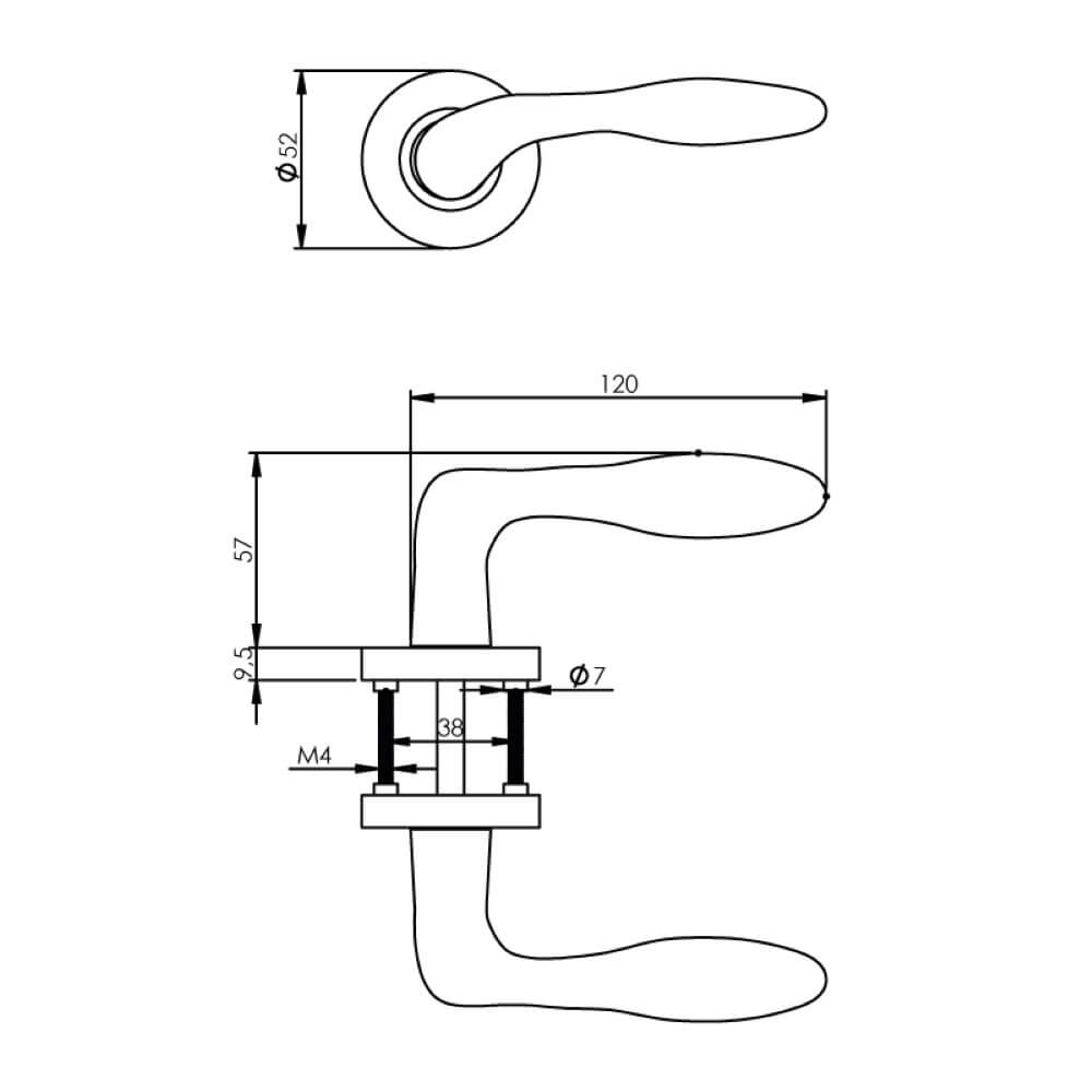 Retro door handle George rosette nickel matt Intersteel 8714186143971