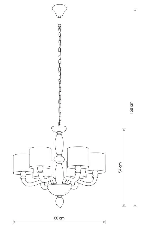 White chandelier Newport Ø 68cm Lyora 5903139815697