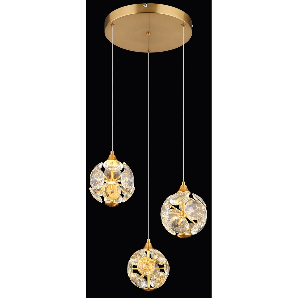3-light pendant lamp Virina gold Ø 65cm Globo 9007371449620