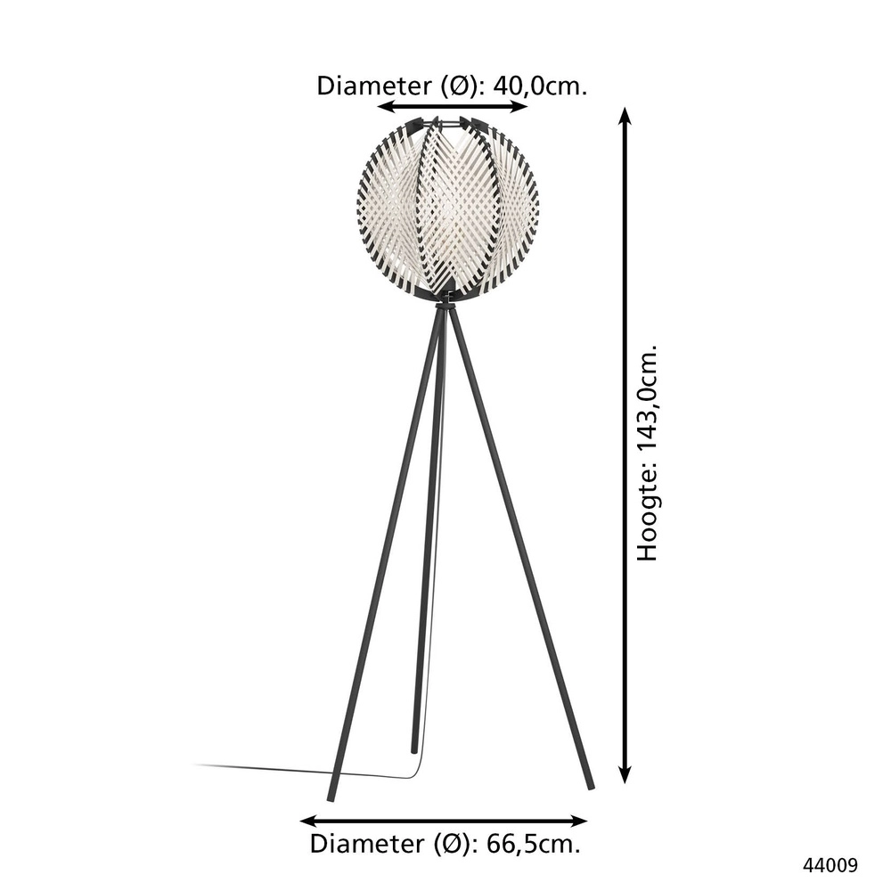 Floor lamp Waverton black with cream textile Eglo 9002759440091