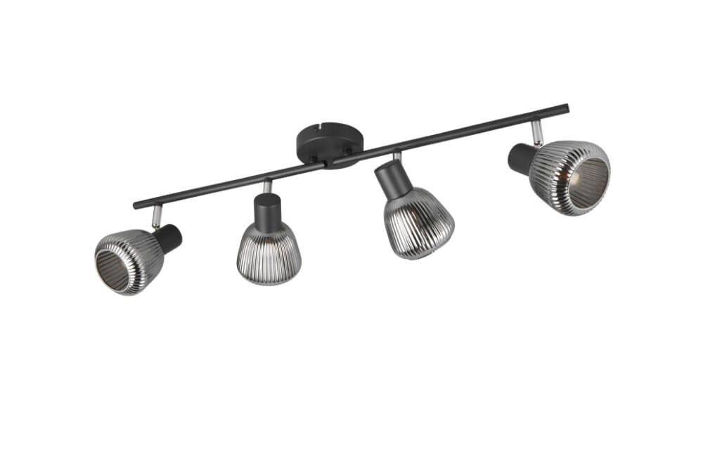 4-light ceiling lamp Tarifa with ribbed glass Trio 4017807615852