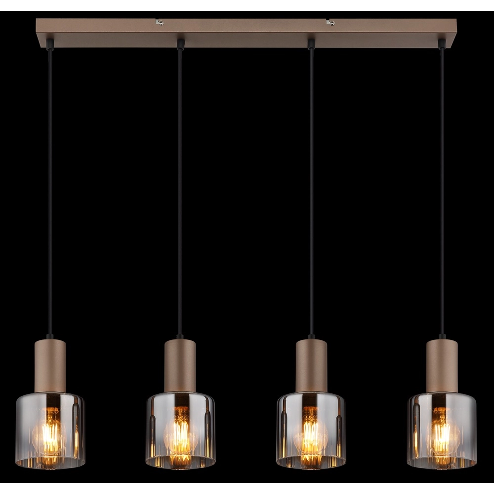 Pendant lamp Walton 4-light coffee brown Globo 9007371586189