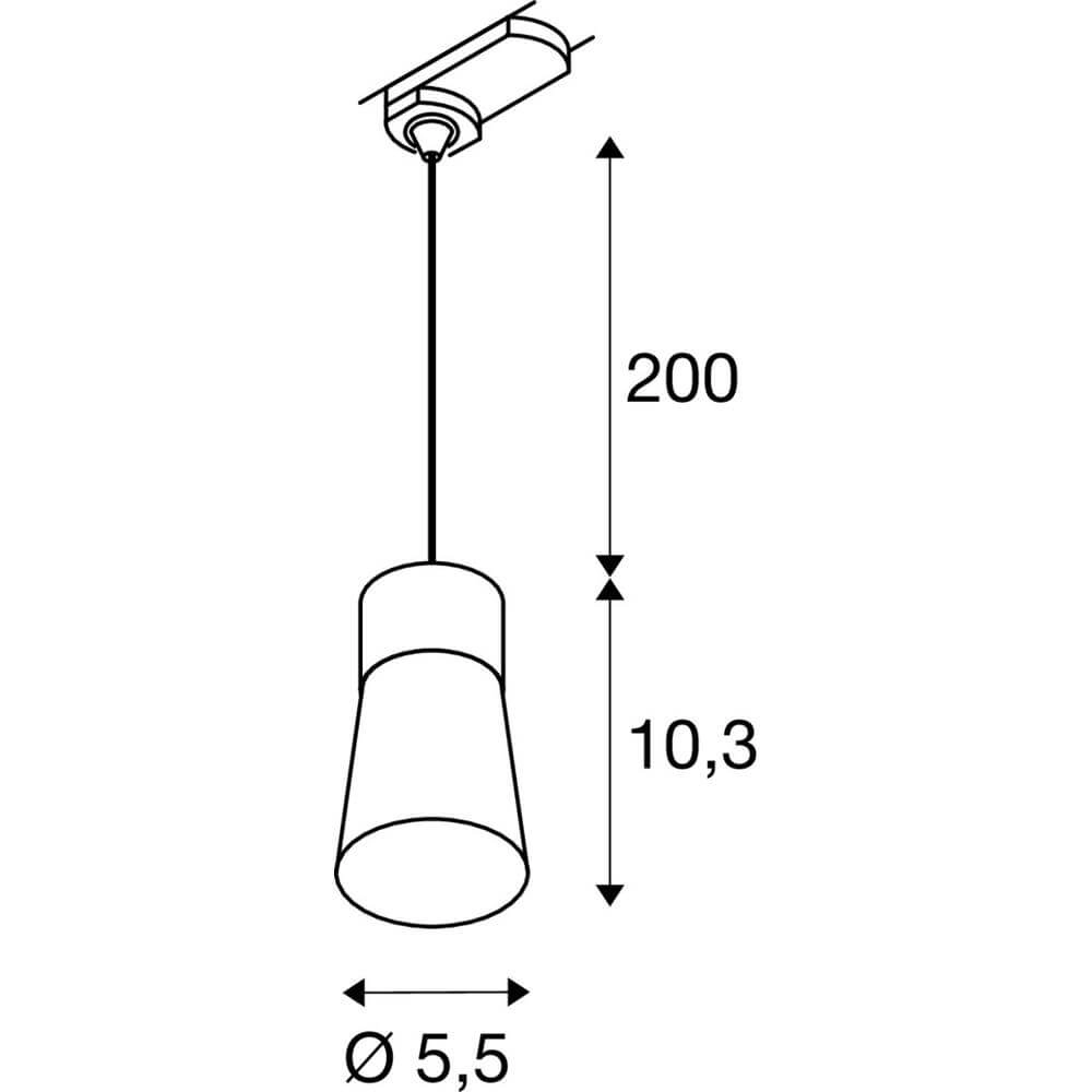 Shuttle for rail Puri 2.0 Cone White 3-phase SLV 4024163294461
