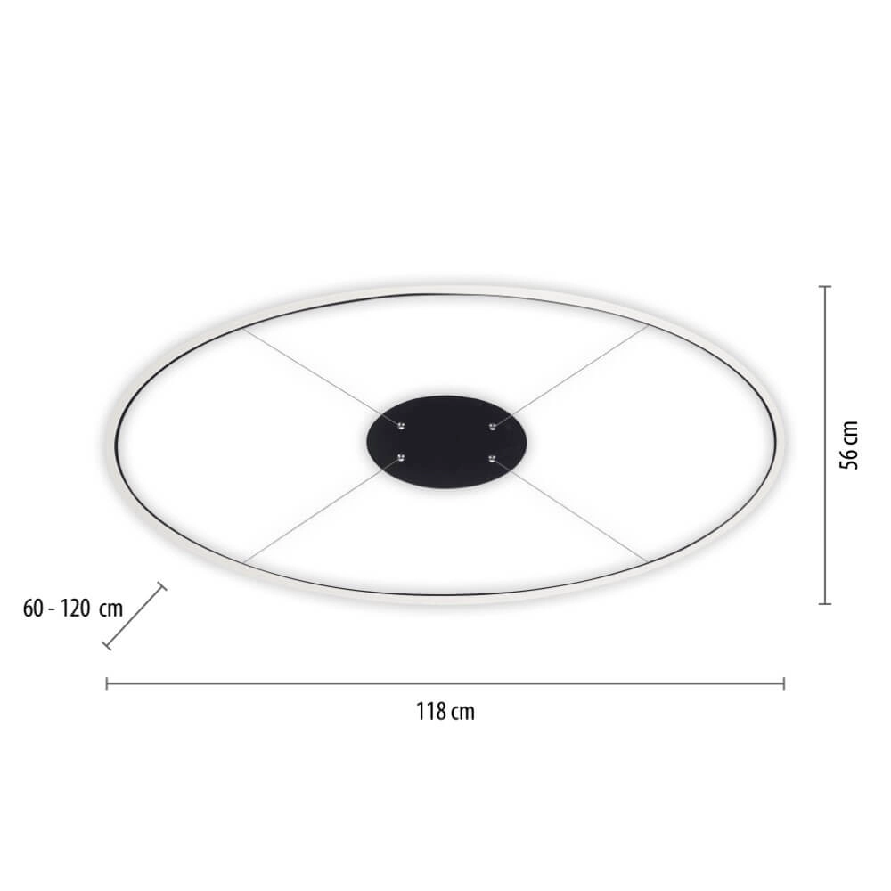 Anthracite pendant lamp Titus Ø 118cm Paul Neuhaus 4012248375228