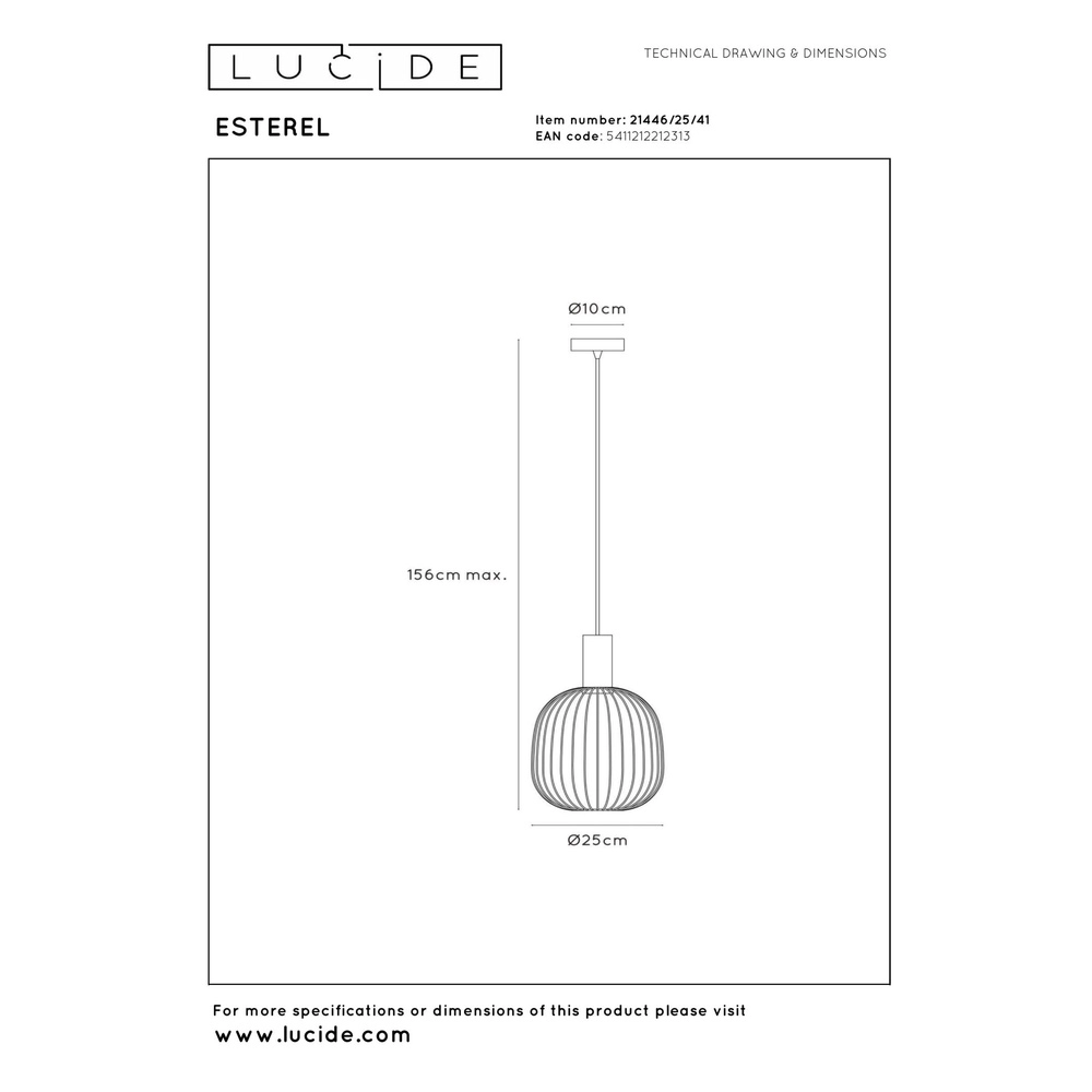 Pendant lamp Ø 25cm Esterel sand brown mini GU10 Lucide 5411212212313