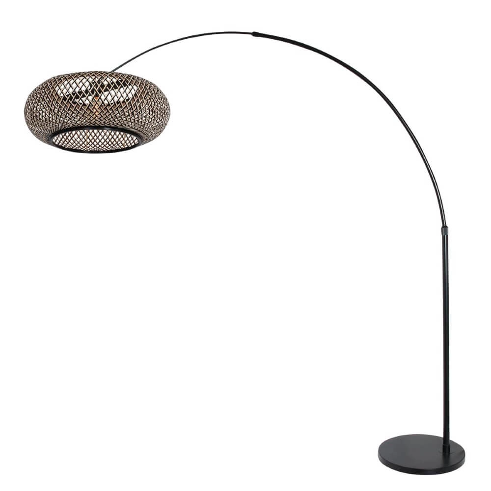 Rattan arc lamp Sparkled black